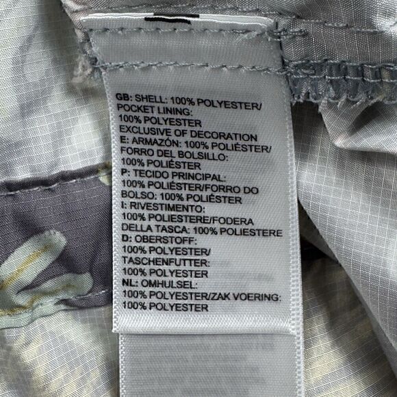 North Face Packable Hooded Rain/Wind Resistant Floral 1/4 Zip Jacket, Sz. M - Picture 12 of 16